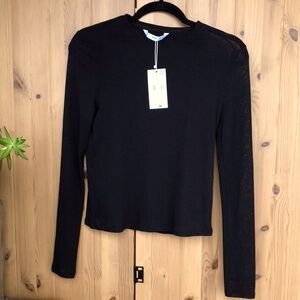 MNG Black long sleeved sheer top M NWT